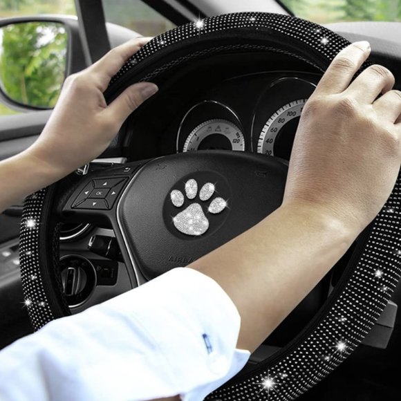 8pc Paw Print Interior Car Accessories Set - Picture 2 of 8